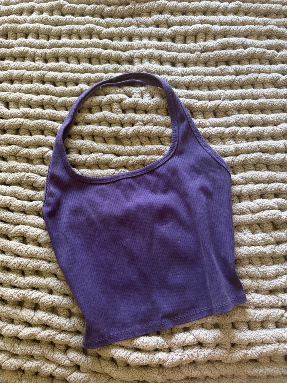 wild fable Purple Ribbed Halter Crop Top